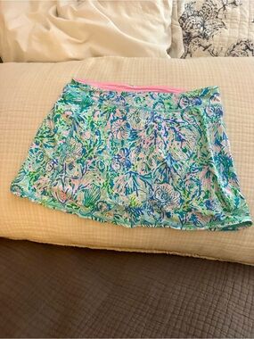 Aqua & Pink Floral Active Lilly Pulitzer Skort